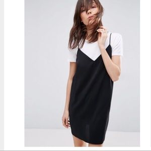 Black asos mini slip dress